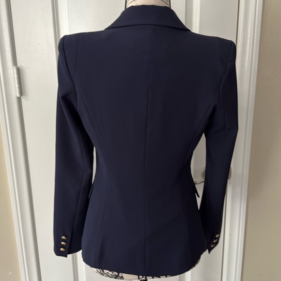Attentif Paris Elegant Navy Double-Breasted Women's Blazer - Picture 6 of 11